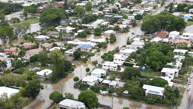 Large parts of Townsville and its surrounding areas were underwater in February. Picture: AAP Image/Dave Acree