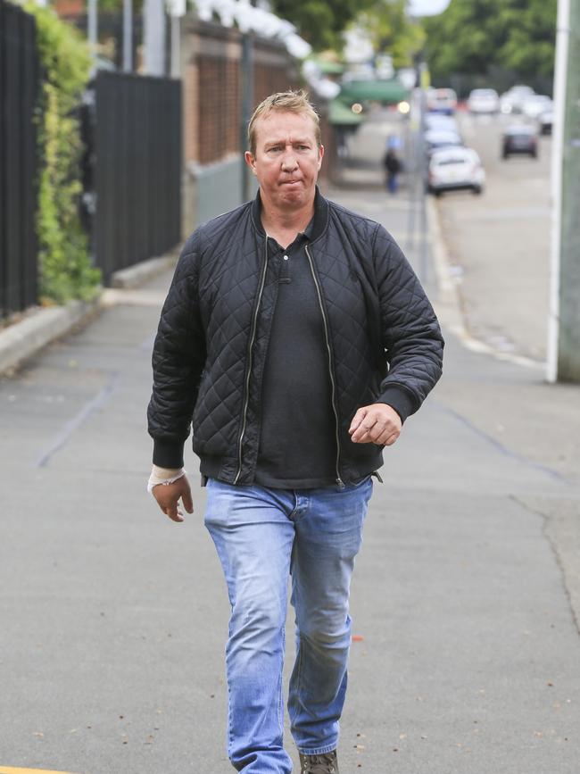 Trent Robinson walking into NRL HQ. Picture: Dylan Robinson