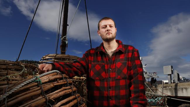 Bryce Way 3rd generation crayfisherman and of Aussie Lobster Hunters series fame at Margate wharf. Crayfisherman who say times have never been tougher for those trying to make a living out of fishing for crayfish. Picture: Nikki Davis-Jones