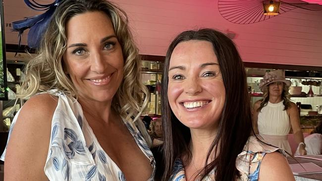 (L-R) Lisa Stewart and Anne Martin enjoying the Melbourne Cup at Jensens Restaurant in Kareela Village. Picture: Ashleigh Tullis