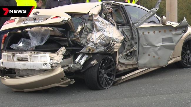 The crash caused traffic chaos for morning commuters with cars banked up along Port Wakefield Rd. Picture: 7NEWS