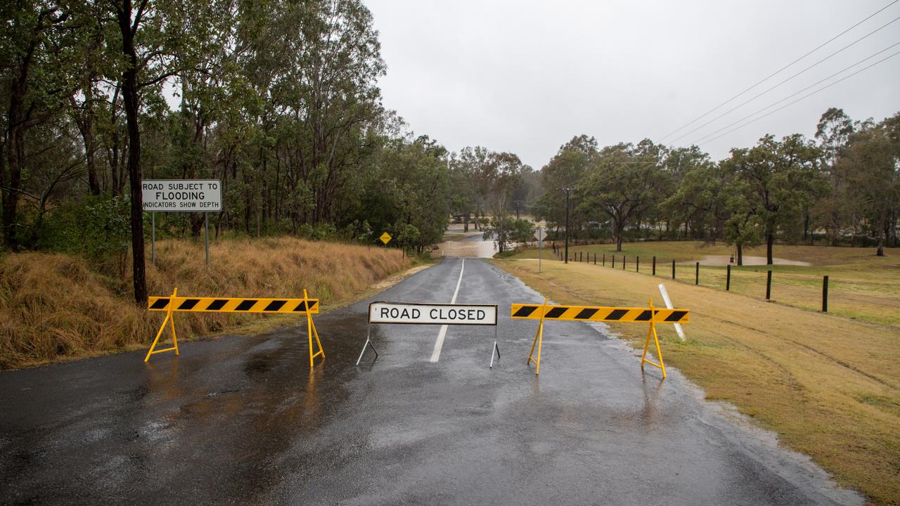 Flooding on Brown St, Nanango, July 22, 2022. Picture: Dominic Elsome