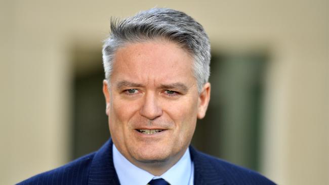 Finance Minister Mathias Cormann today announced the government’s intention to put both tax packages before Parliament before July. Picture: AAP