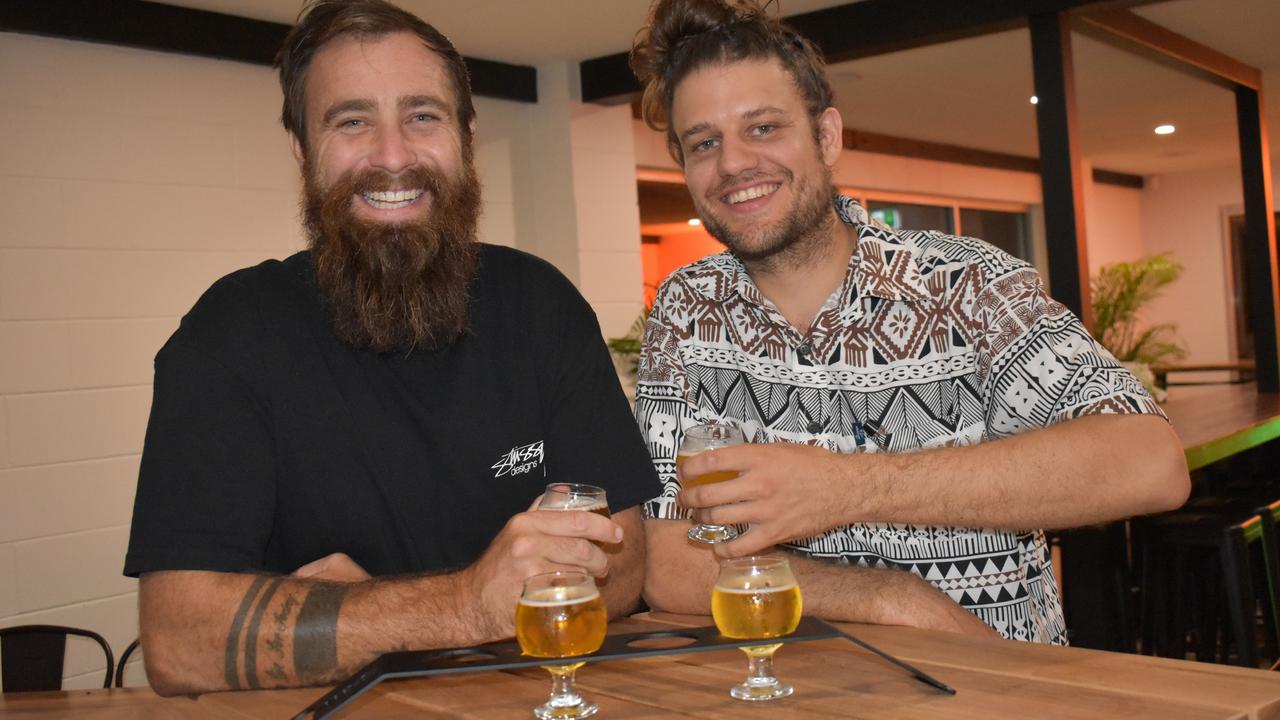 Tim Frew and Lewis Savaidis of Cannonvale at Ballistic Whitsundays' VIP launch. Picture: Kirra Grimes.