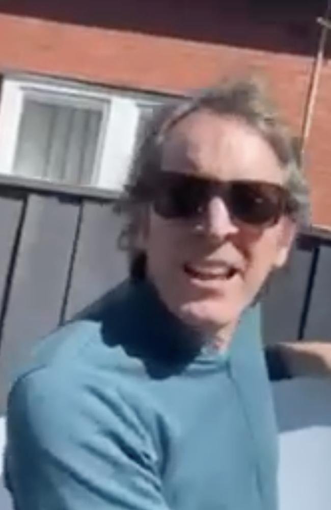 Peter Jordan, Monique Ryan’s husband, has been filmed pulling down a rival candidate's poster. Picture: Supplied