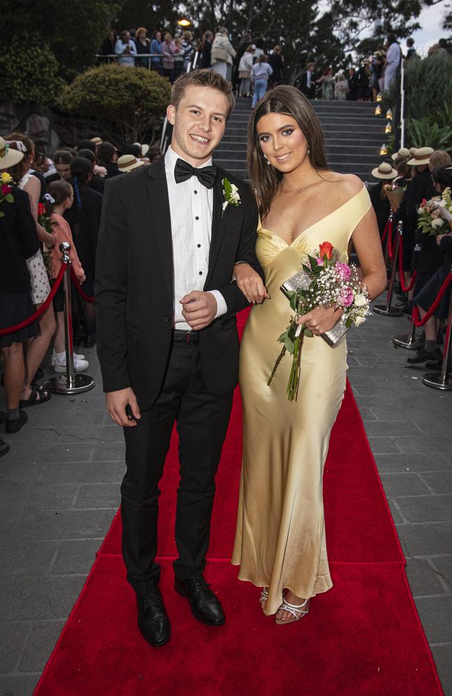 Ella Coggan and partner Ben Burgess arrive at The Glennie School formal at Picnic Point, Thursday, September 12, 2024. Picture: Kevin Farmer