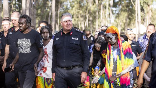 NT Police Commissioner Michael Murphy delivers an apology to First Nations people at Garma. Photography Teagan Glenane / YYF