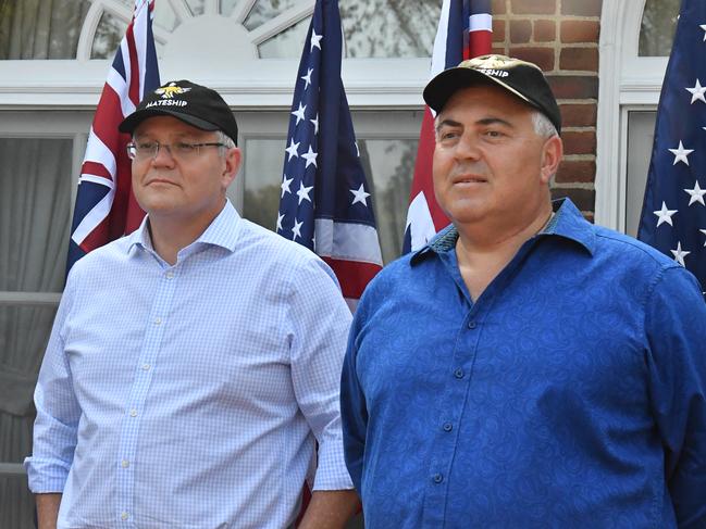 PM Scott Morrison and Joe Hockey in Washington in September, 2019. Picture: AAP/Mick Tsikas