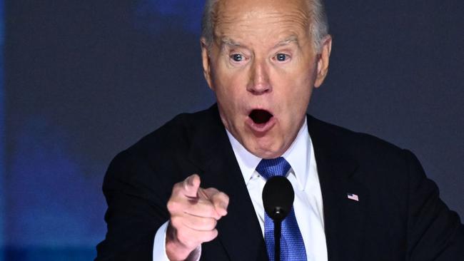 Mr Biden appeared angry at times. Picture: Mandel Ngan/AFP