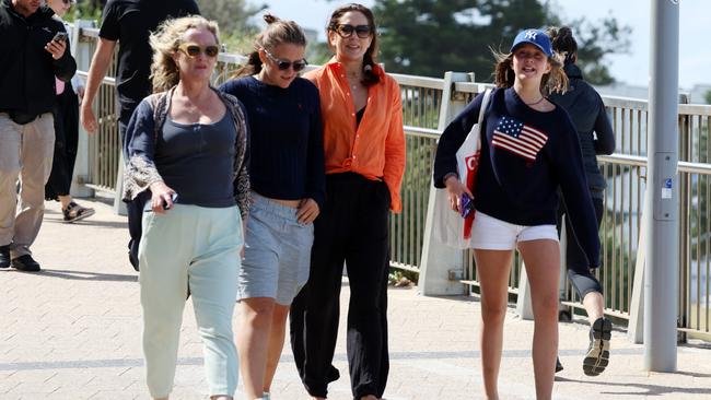 Amber Petty, eldest daughter Isabella, Mary and youngest daughter Josephine out shopping in Bondi and lunching at Bills. Picture: Matrix Media Group.