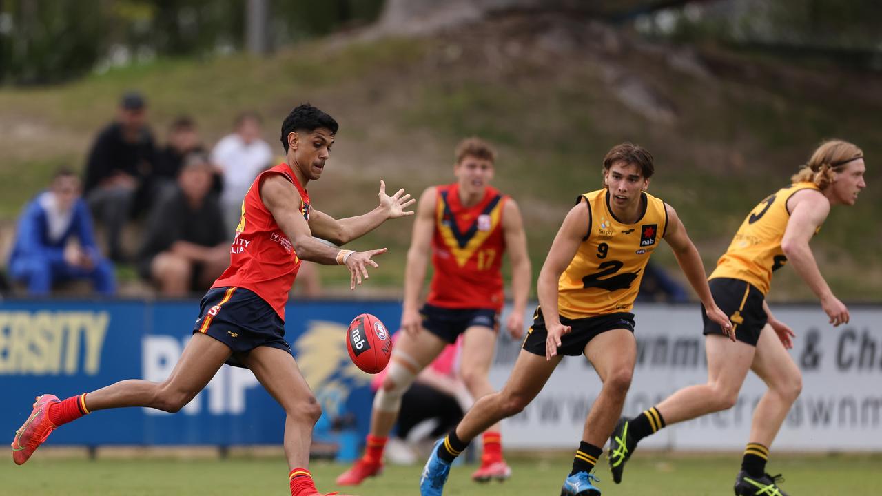 Nasiah Wanganeen-Milera (left) is the first-round bolter of this year’s draft class. Picture: Paul Kane/Getty Images