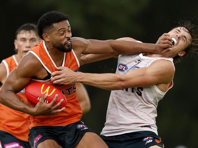 Idun has shrugged off a potential bigger deal as unrestricted free agent at the end of 2026 to commit his future to the Giants. Picture: Phil Hillyard