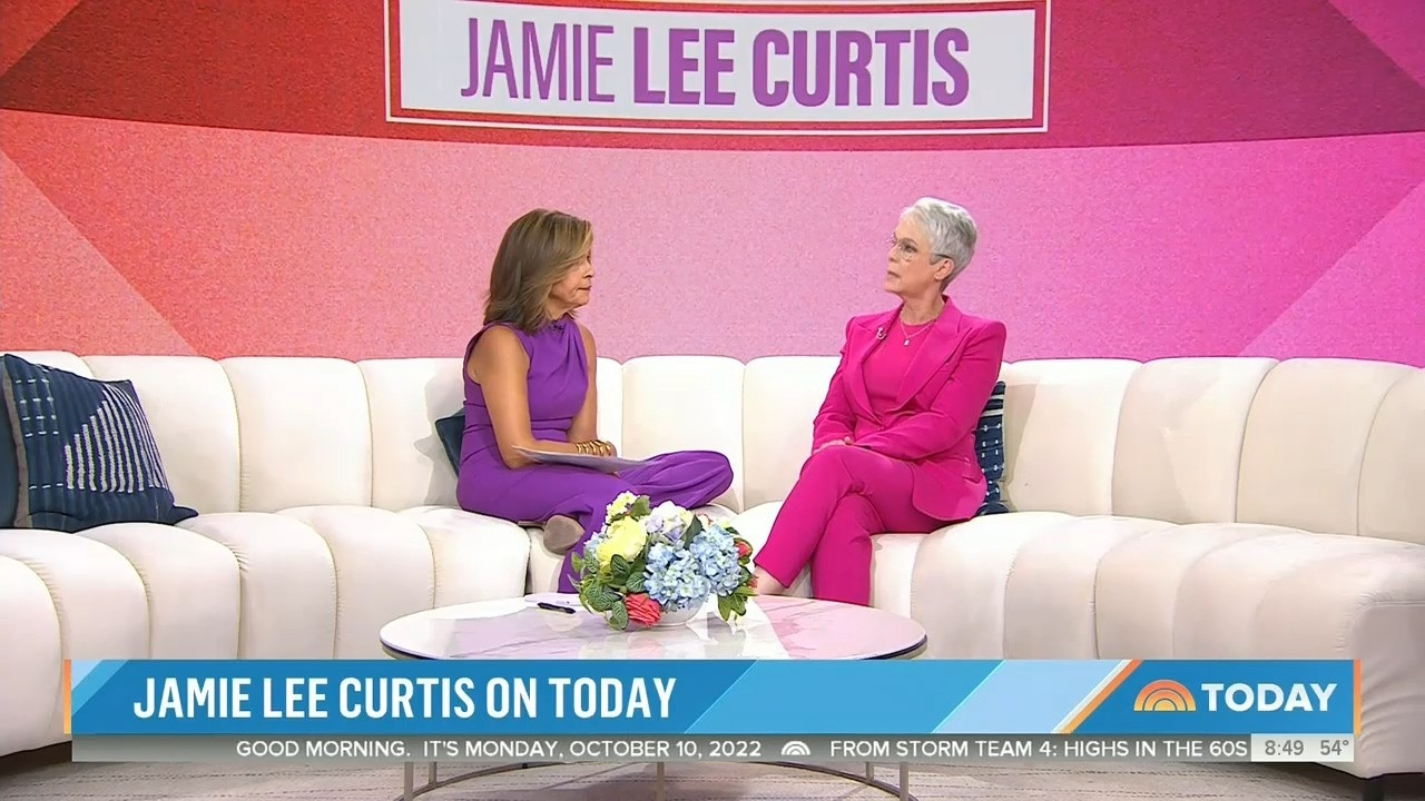 Actress Jamie Lee Curtis on US TV show Today with host Hoda Kotb. Picture: NBC News / Today