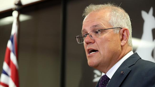 BRISBANE, AUSTRALIA - NewsWire Photos JANUARY 22, 2021. Prime Minister Scott Morrison speaks at a press conference at the Commonwealth Parliament Offices. Picture: NCA NewsWire / Jono Searle