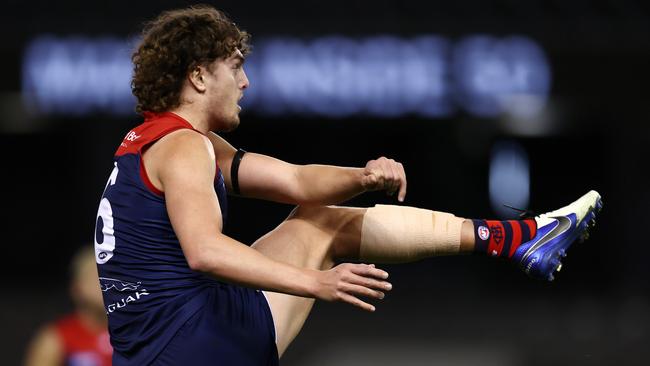 Luke Jackson kicked a career-high haul of four goals for the Demons. Picture: Michael Klein