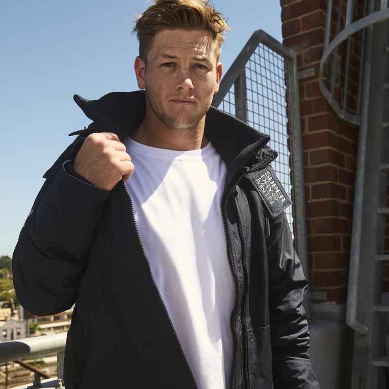 Harry Grant posing up for Superdry. Photo: Simon Eeles.