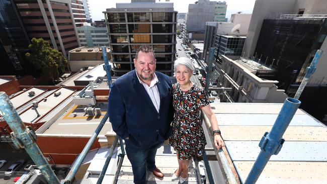 Outgoing Property Council president Steve Maras with Lord Mayor Sandy Verschoor, in pre- social distancing times.