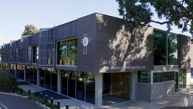 A man has been arrested after a series of alleged thefts at Donvale Christian College and two other schools in Melbourne's east. Picture: Donvale Christian College Facebook.