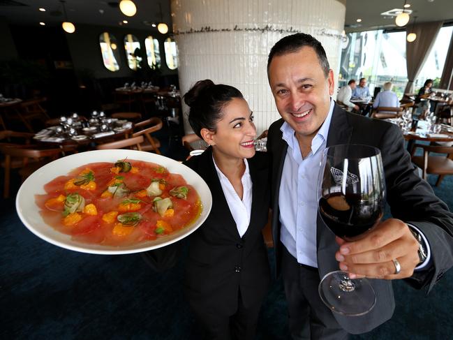 John Gambaro at his new Persone restaurant, with restaurant manager Irene Saccotelli. Picture: Adam Head