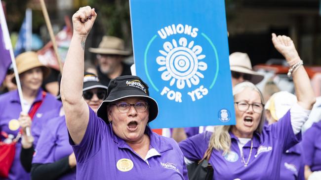 Toowoomba’s CBD temporarily taken over by Labour Day marchers