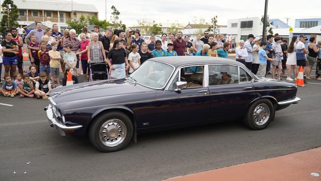 Arriving in style at the 2023 Kingaroy State High School formal.