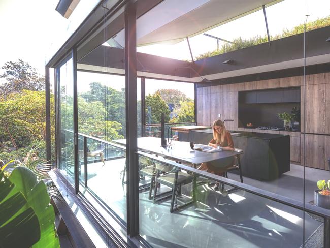 The Queens Park home’s incredible wing roof. Picture: The Agency