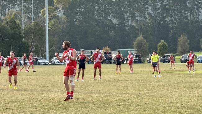 Leigh Poholke celebrates after kicking the winning goal.