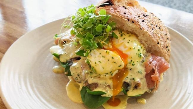 One of six eggs Benedict dishes available on the new menu at Jabiru Cafe in Nundah.