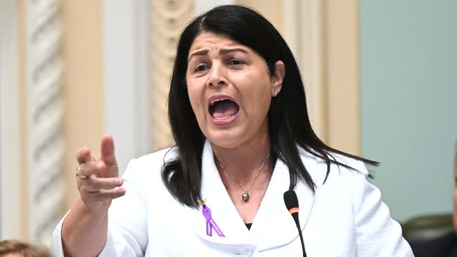 BRISBANE, AUSTRALIA - NewsWire Photos - MARCH 7, 2024.Queensland Minister for State Development and Infrastructure Grace Grace speaks during Question Time in Parliament House in Brisbane. Picture: Dan Peled / NCA NewsWire