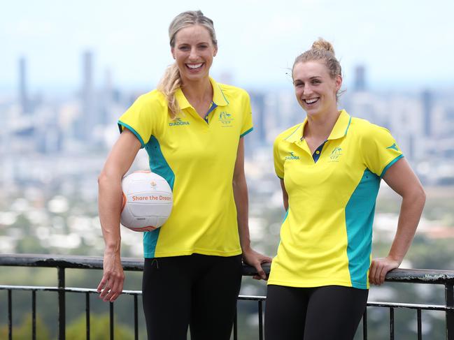 Netballers Laura Geitz and Gabi Simpson who have been named in the Australian team for the Commonwealth Games. Pic Peter Wallis