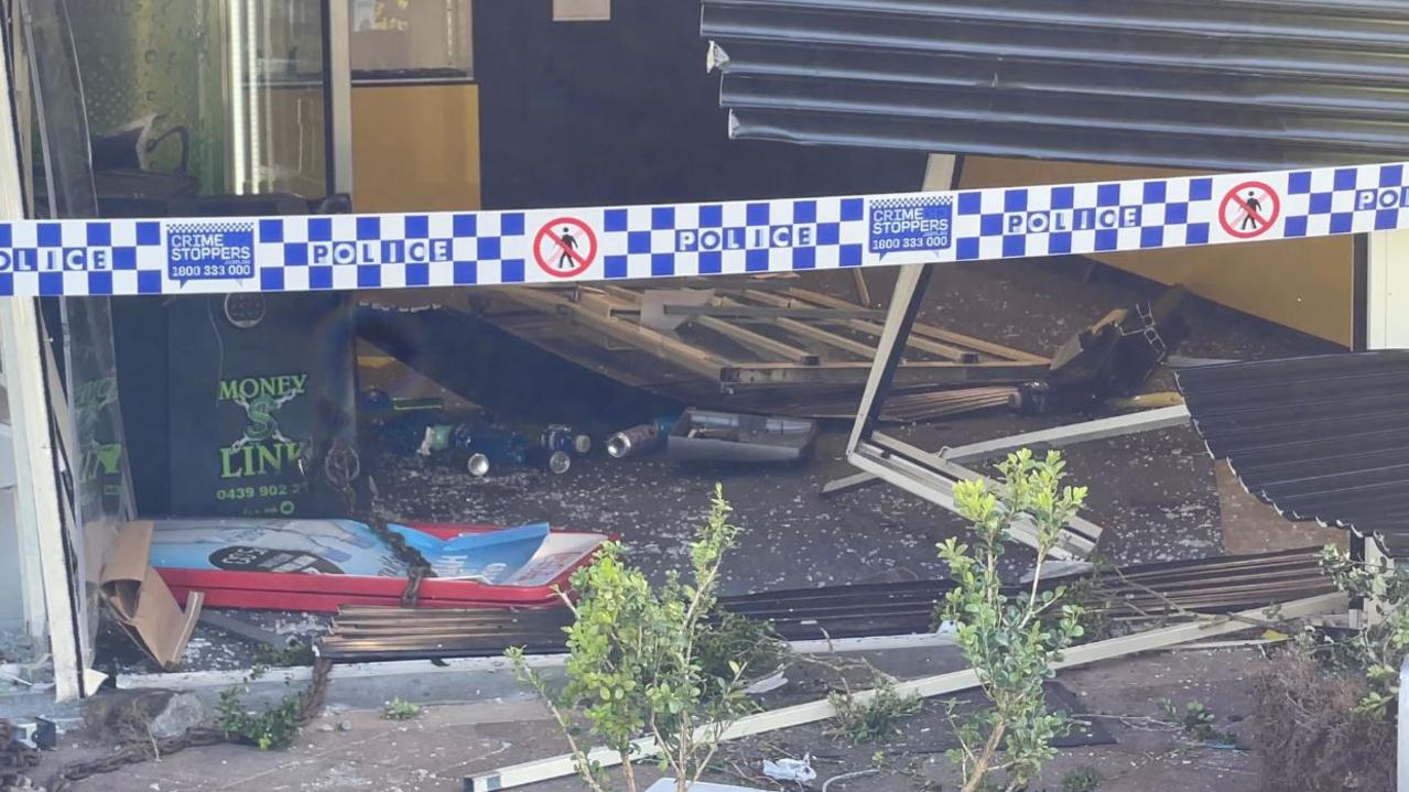 There was extensive damage to the front of the Pechey Rd business. Picture: Charlton Hart