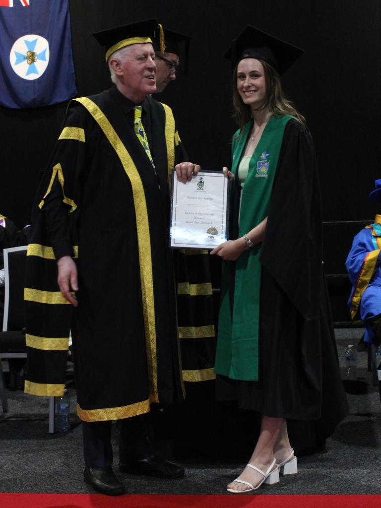 Makenzie Burridge graduated with a Bachelor of Physiotherapy (Honours) at the CQUniversity graduation ceremony in Bundaberg on December 14, 2023.