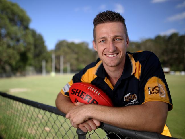 Jack Grimes posing for the camera when he joined Hurstbridge in 2017. Picture: Stuart Milligan