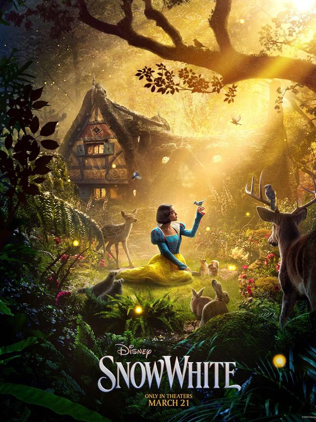 A poster for the live-action Snow White, with Rachel Zegler as Snow White. Picture: Disney