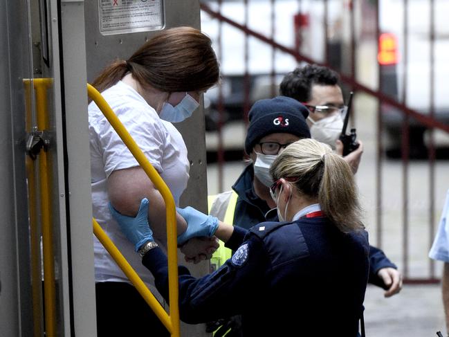 Jessie Moore arrives was jailed for 18 years for the murder of her aunt and well-known greyhound trainer Karen Leek. Picture: NCA NewsWire / Andrew Henshaw