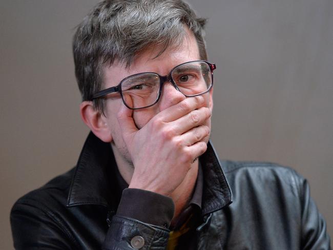 Renald Luzier aka Luz, speaks during the Charlie Hebdo press conference to launch the latest issue of the magazine. Picture: Aurelien Meunier/Getty Images