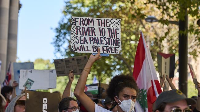 A pro-Palestine rally in Adelaide. Picture: Matt Loxton