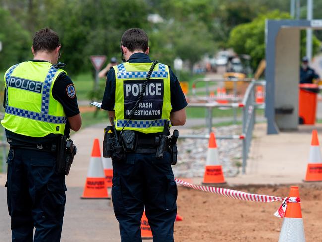 A road incident on Stuart Highway has seen police crash investigators attend. A man has been taken to hospital as a result of the incident.Picture: Che Chorley