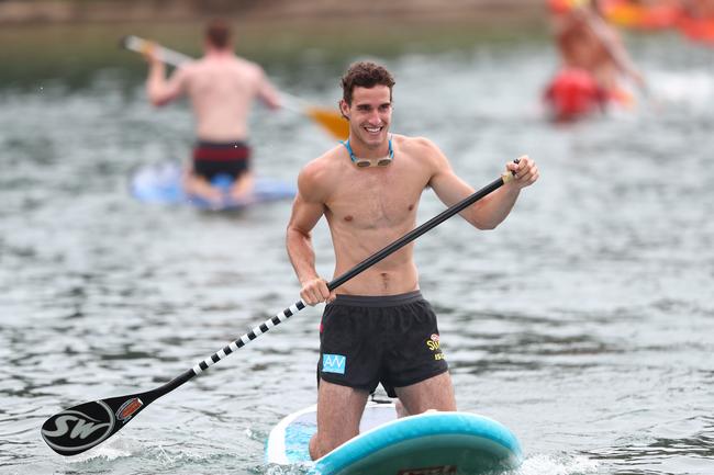 GOLD COAST, AUSTRALIA - JANUARY 23: Ben King during a Gold Coast Suns AFL training session at Palm Beach Parklands on January 23, 2020 in Gold Coast, Australia. (Photo by Chris Hyde/Getty Images)