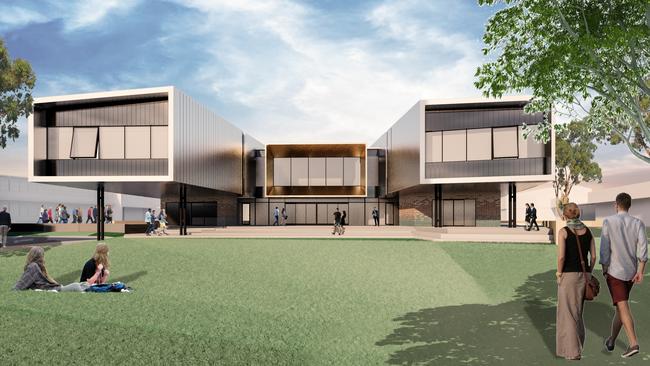 The visually dramatic exterior planned for Murray Bridge High School.