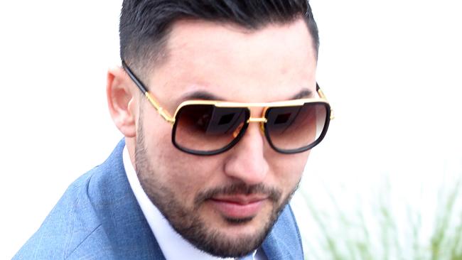 Salim Mehajer leaves his home in Lidcombe on Tuesday afternoon.