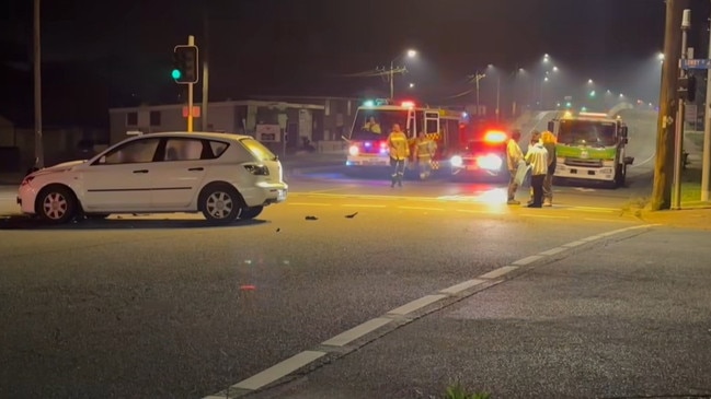 The motorcycle involved in the crash has been reported stolen since last month and a crime scene has been established by police. Picture: Newy