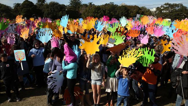 Hundreds of people attended a protest in Double Bay calling for more action on climate change, organised by GetUp!