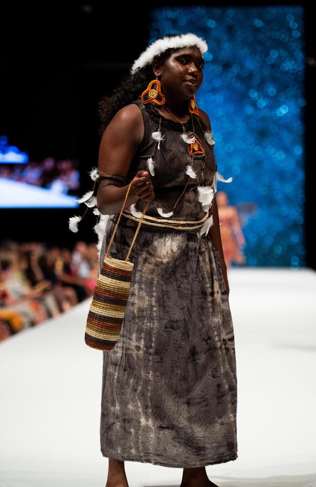 2024 Country to Couture at the Darwin Convention Centre showcases hand-designed First Nations fashion. Picture: Pema Tamang Pakhrin