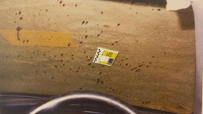 Photos from the trial of Paolo Bessa Da Silva, who is accused of shooting a man to the face with a sawn-off shotgun. This image shows blood splatter inside the victim’s car. Picture: SA Courts