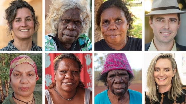 Tamarra authors: (clockwise from top left) linguist Felicity Meakins, Gurindji elder Violet Wadrill, Gurindji language worker Cassandra Algy, microbiologist Gregory Crocetti, artist Briony Barr, Gurindji elder Topsy Dodd, Gurindji language worker Cecelia Edwards and Gurindji woman Leah Leaman.