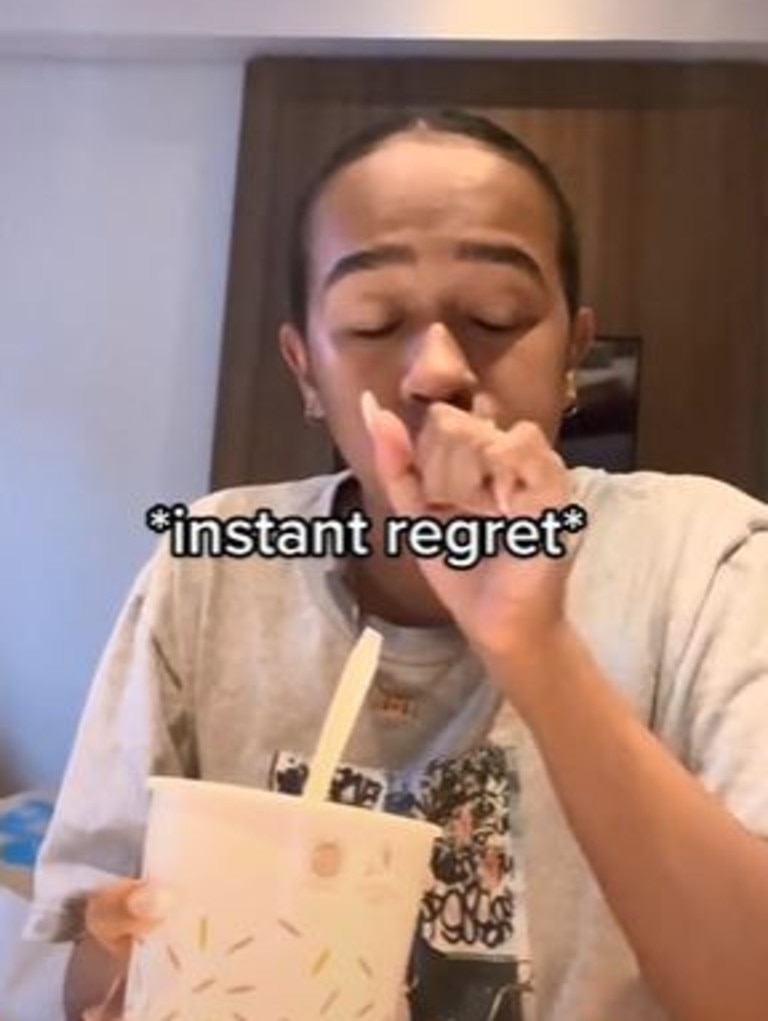 She accidentally ordered an extremely spicy dish. Picture: TikTok/Latisha Clark