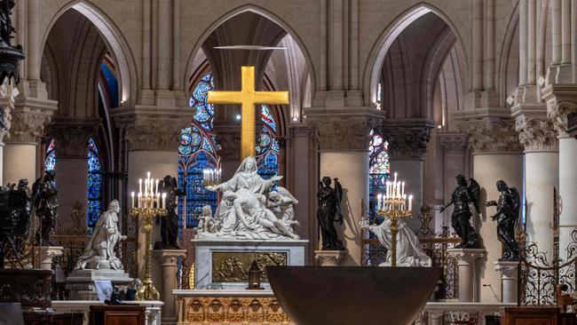 The new altar, designed by French artist and designer Guillaume Bardet. Picture: AFP