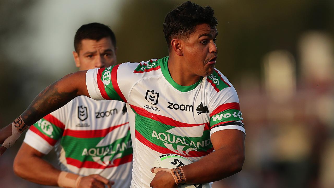 Latrell Mitchell was up and down in his Rabbitohs’ fullback debut.