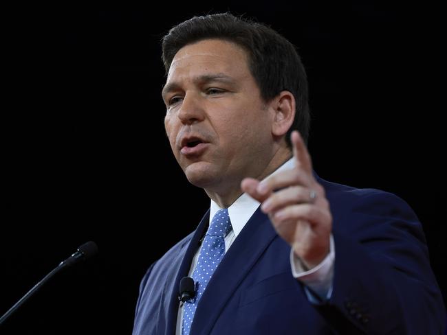 ORLANDO, FLORIDA - FEBRUARY 24: Florida Gov. Ron DeSantis speaks at the Conservative Political Action Conference (CPAC) at The Rosen Shingle Creek on February 24, 2022 in Orlando, Florida. CPAC, which began in 1974, is an annual political conference attended by conservative activists and elected officials.   Joe Raedle/Getty Images/AFP == FOR NEWSPAPERS, INTERNET, TELCOS & TELEVISION USE ONLY ==